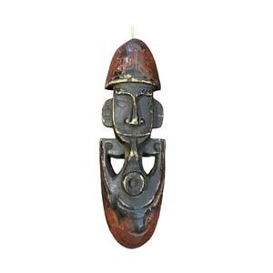 Tribal Face Mask Smoking African Wood Carved Pipe Wall Decor Holder